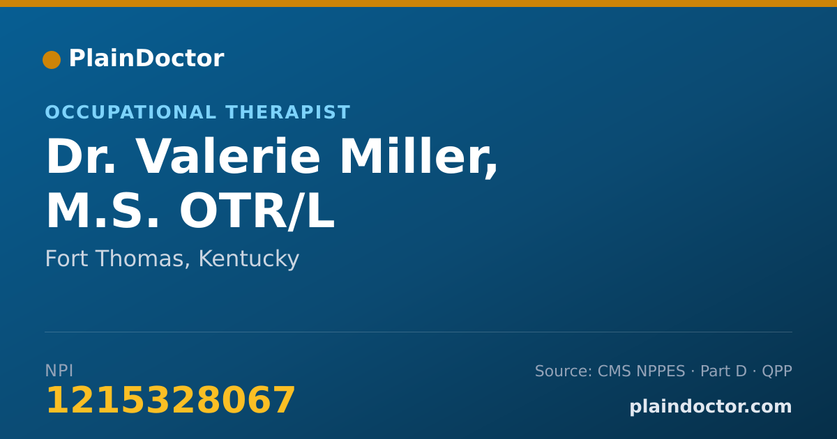 Shareable card for Valerie Miller, M.S. OTR/L - Occupational Therapist, Fort Thomas, KY