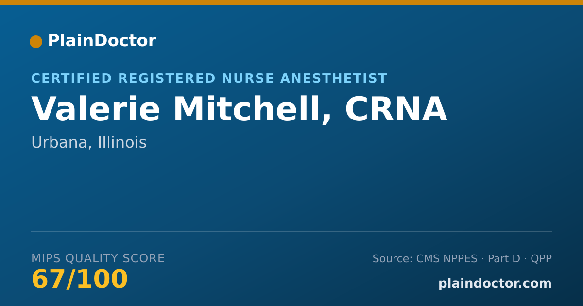 Shareable card for Valerie Mitchell, CRNA - Certified Registered Nurse Anesthetist, Urbana, IL