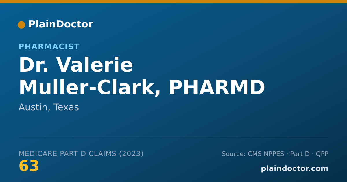 Shareable card for Valerie Muller-Clark, PHARMD - Pharmacist, Austin, TX
