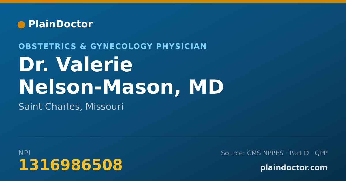 Shareable card for Valerie Nelson-Mason, MD - Obstetrics & Gynecology Physician, Saint Charles, MO
