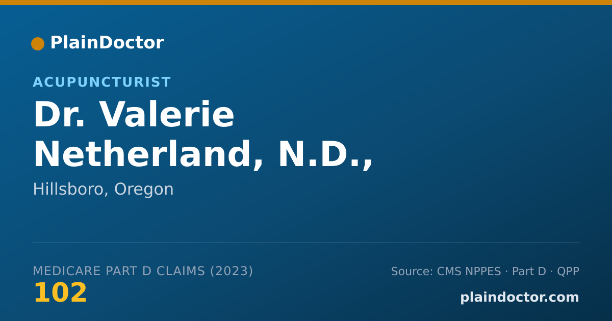 Shareable card for Valerie Netherland, N.D., L.AC. - Acupuncturist, Hillsboro, OR