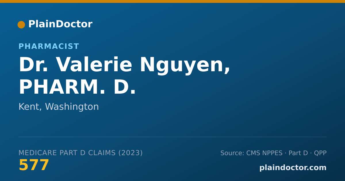 Shareable card for Valerie Nguyen, PHARM. D. - Pharmacist, Kent, WA