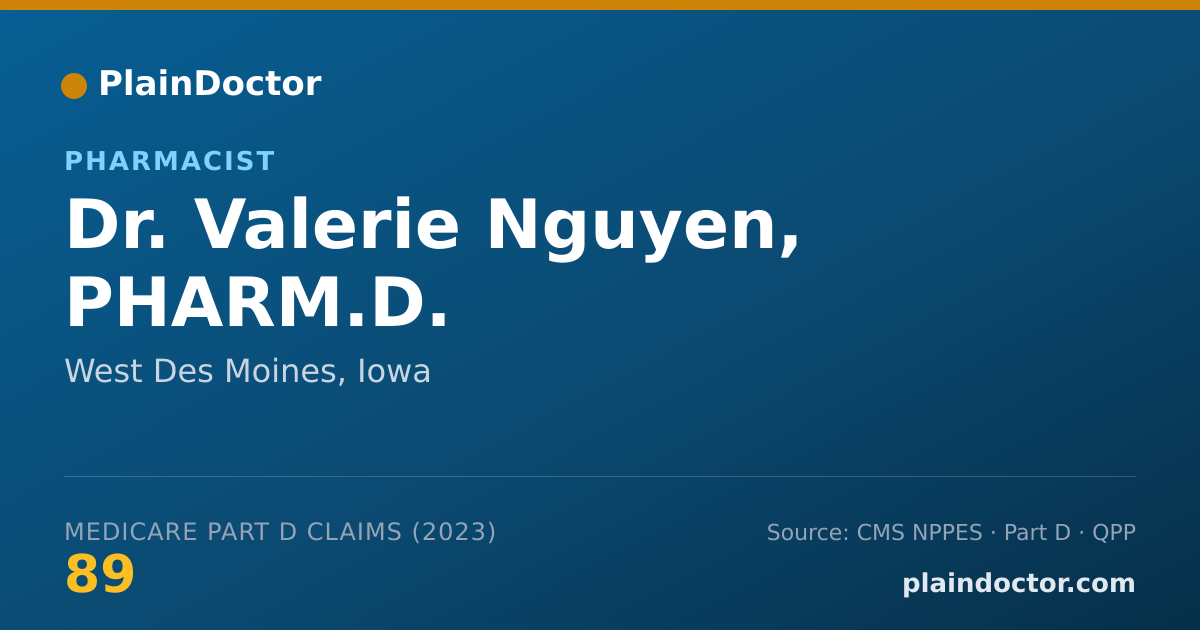 Shareable card for Valerie Nguyen, PHARM.D. - Pharmacist, West Des Moines, IA