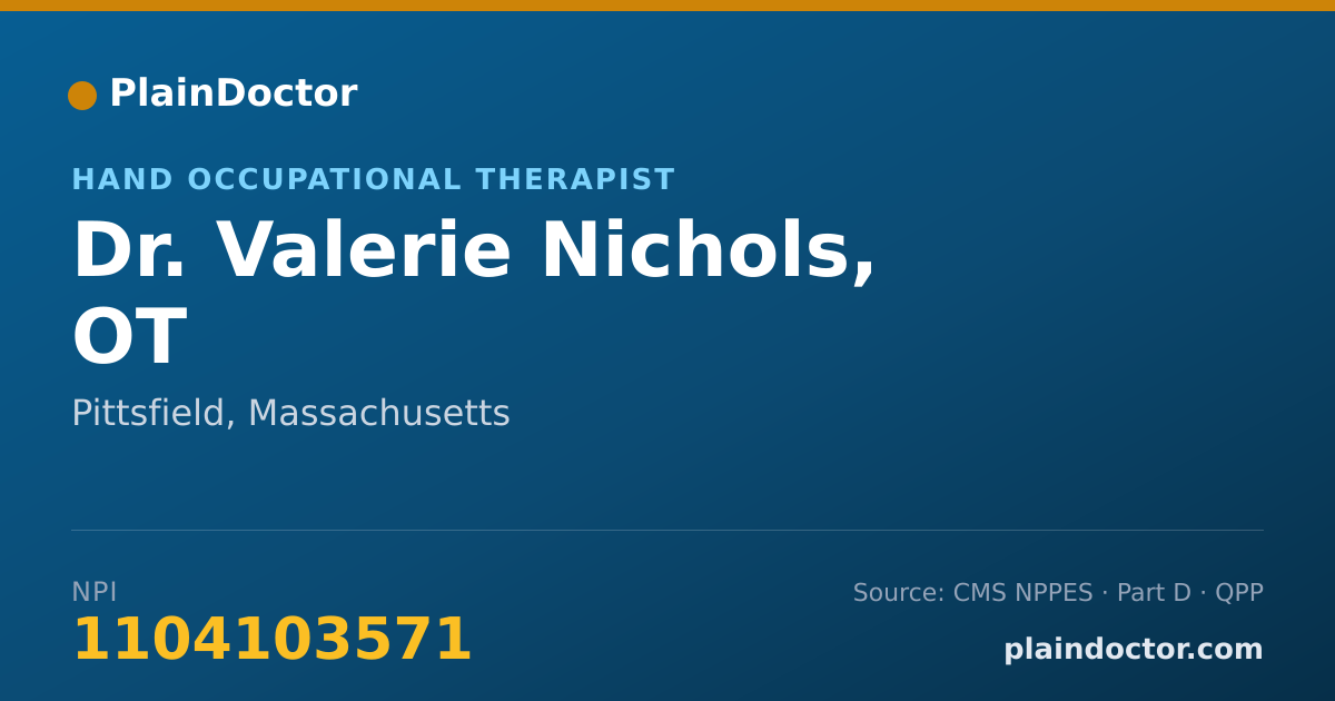 Shareable card for Valerie Nichols, OT - Hand Occupational Therapist, Pittsfield, MA