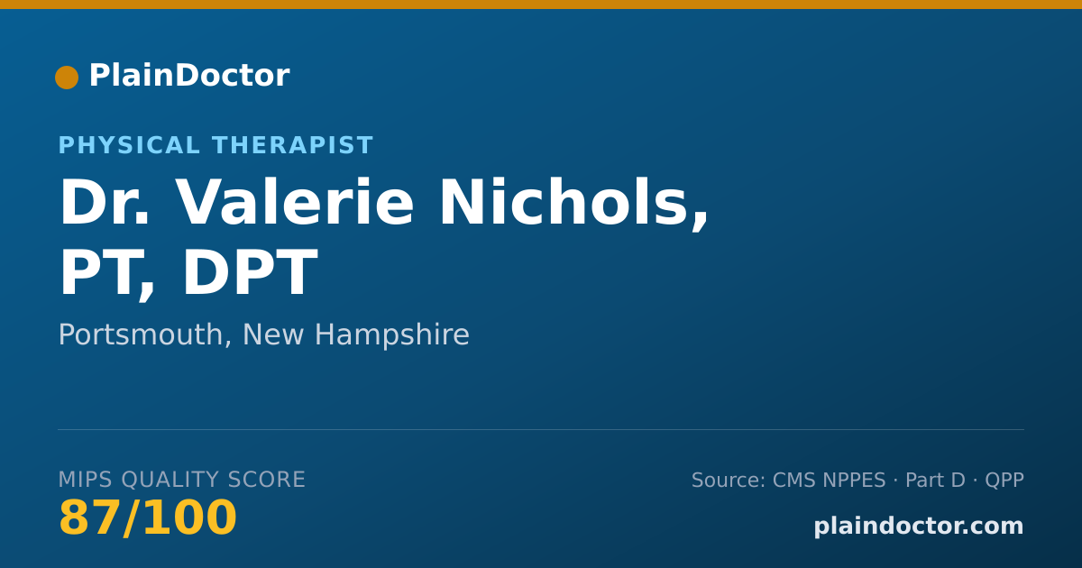 Shareable card for Valerie Nichols, PT, DPT - Physical Therapist, Portsmouth, NH