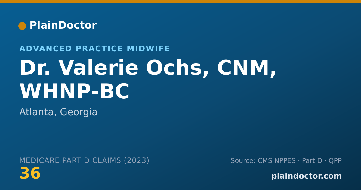 Shareable card for Valerie Ochs, CNM, WHNP-BC - Advanced Practice Midwife, Atlanta, GA