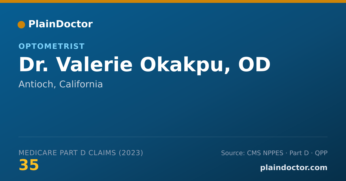 Shareable card for Valerie Okakpu, OD - Optometrist, Antioch, CA