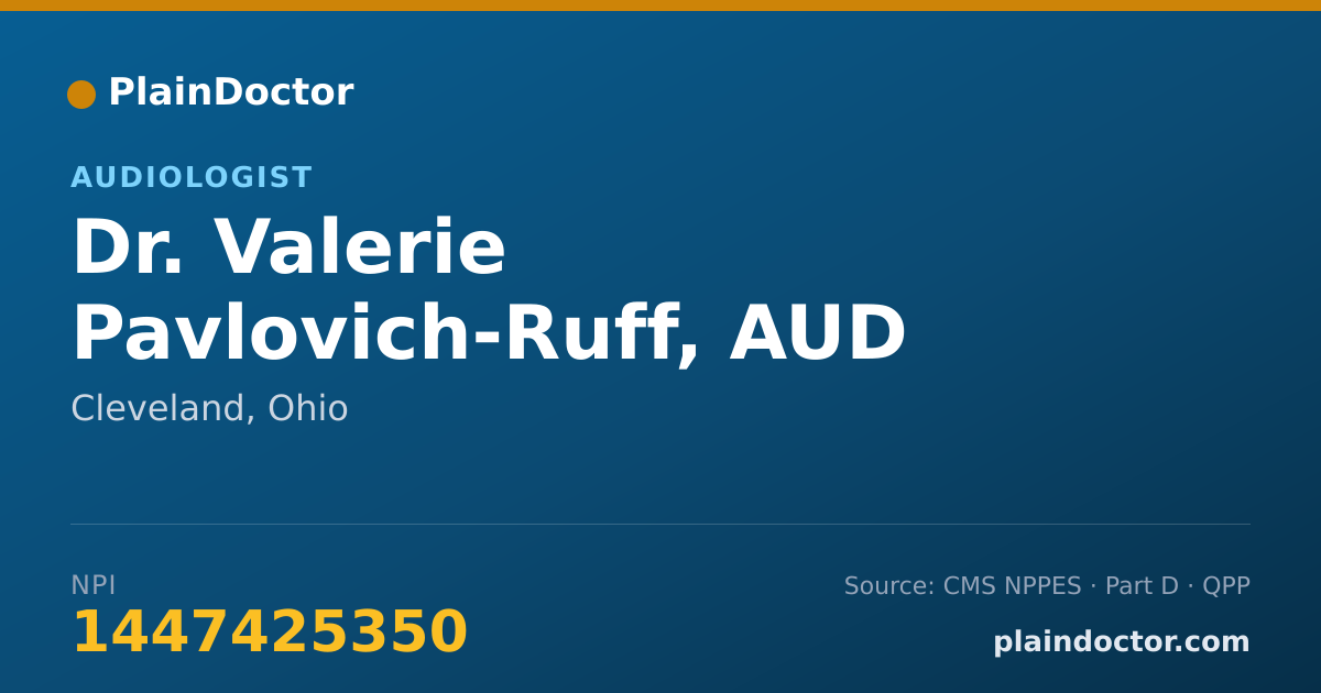 Shareable card for Valerie Pavlovich-Ruff, AUD - Audiologist, Cleveland, OH