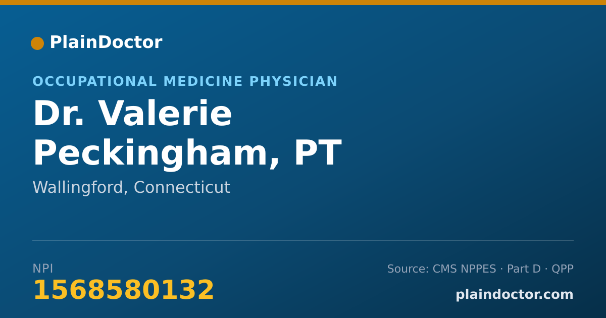 Shareable card for Valerie Peckingham, PT - Occupational Medicine Physician, Wallingford, CT