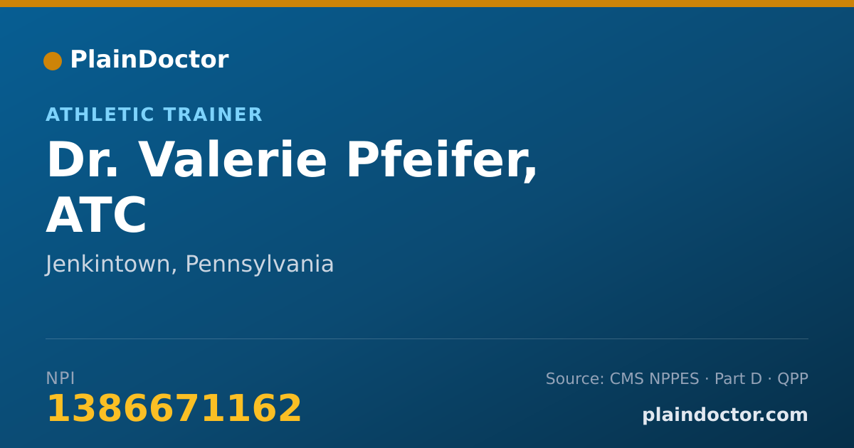 Shareable card for Valerie Pfeifer, ATC - Athletic Trainer, Jenkintown, PA