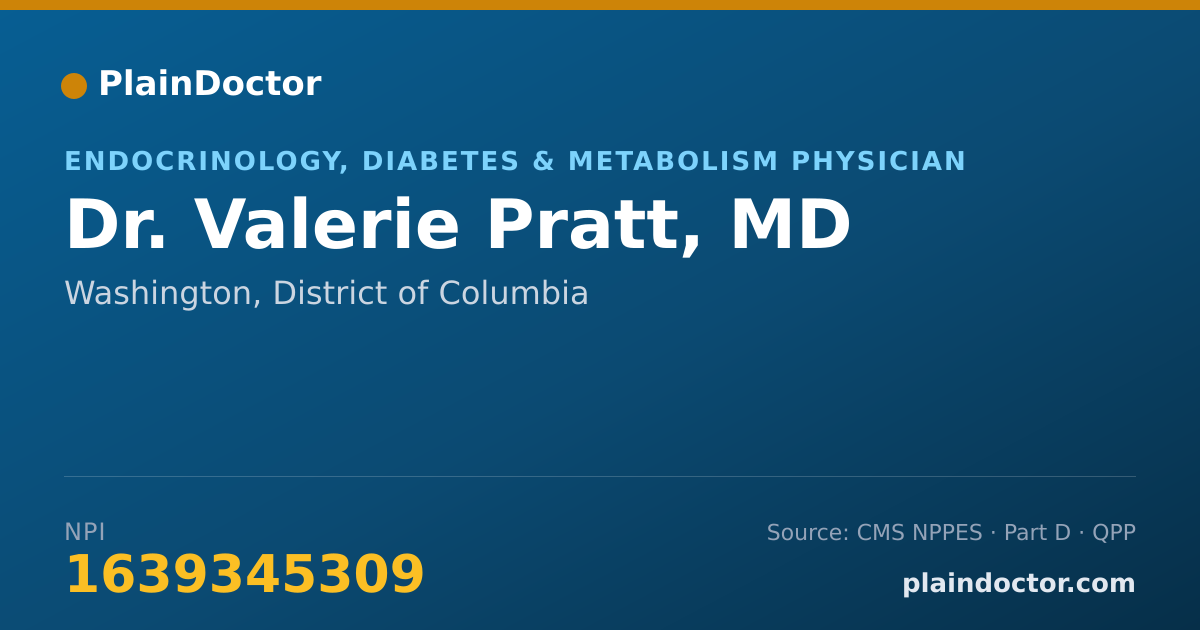 Shareable card for Valerie Pratt, MD - Endocrinology, Diabetes & Metabolism Physician, Washington, DC