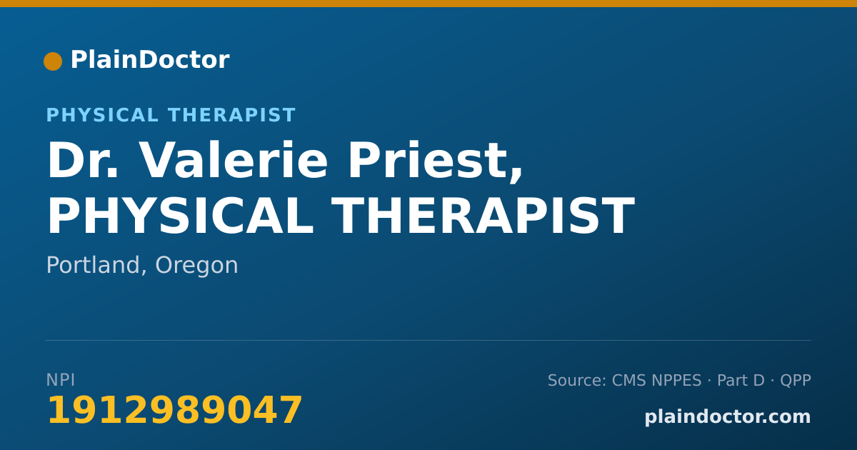 Shareable card for Valerie Priest, PHYSICAL THERAPIST - Physical Therapist, Portland, OR