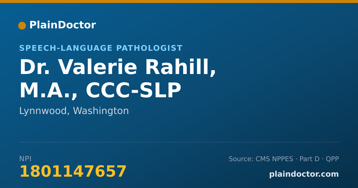 Shareable card for Valerie Rahill, M.A., CCC-SLP - Speech-Language Pathologist, Lynnwood, WA