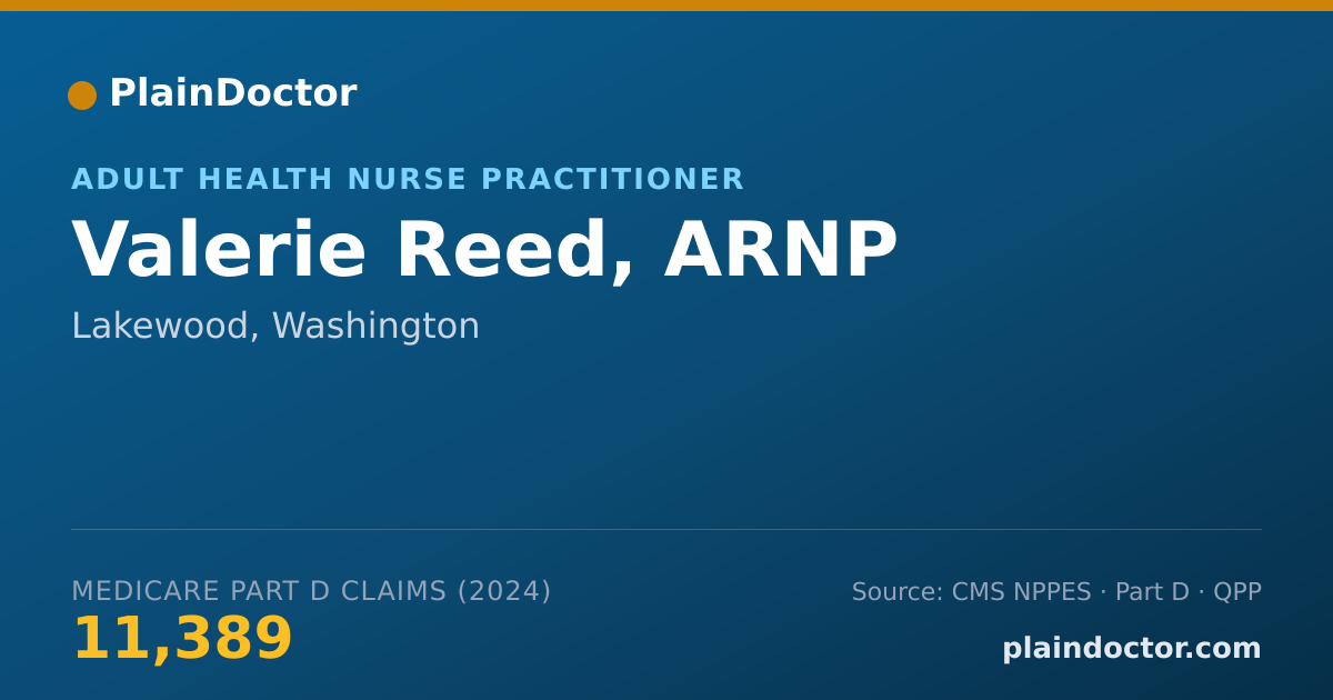 Shareable card for Valerie Reed, ARNP - Adult Health Nurse Practitioner, Lakewood, WA
