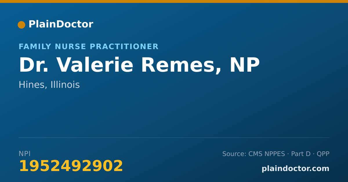 Shareable card for Valerie Remes, NP - Family Nurse Practitioner, Hines, IL