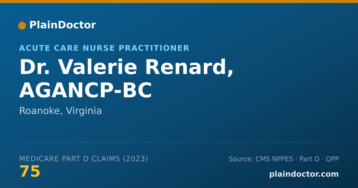 Shareable card for Valerie Renard, AGANCP-BC - Acute Care Nurse Practitioner, Roanoke, VA
