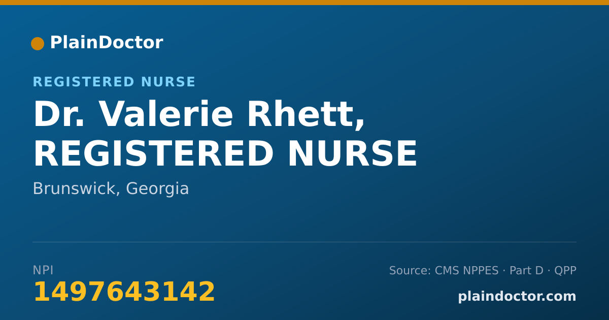 Shareable card for Valerie Rhett, REGISTERED NURSE - Registered Nurse, Brunswick, GA