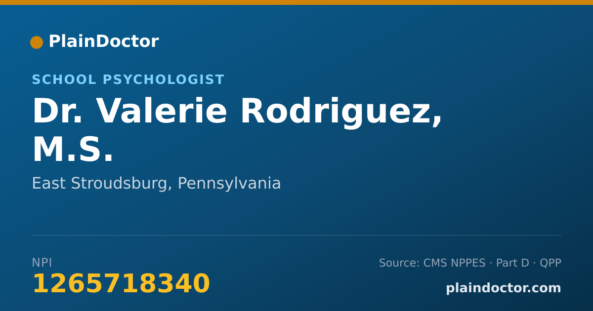 Shareable card for Valerie Rodriguez, M.S. - School Psychologist, East Stroudsburg, PA