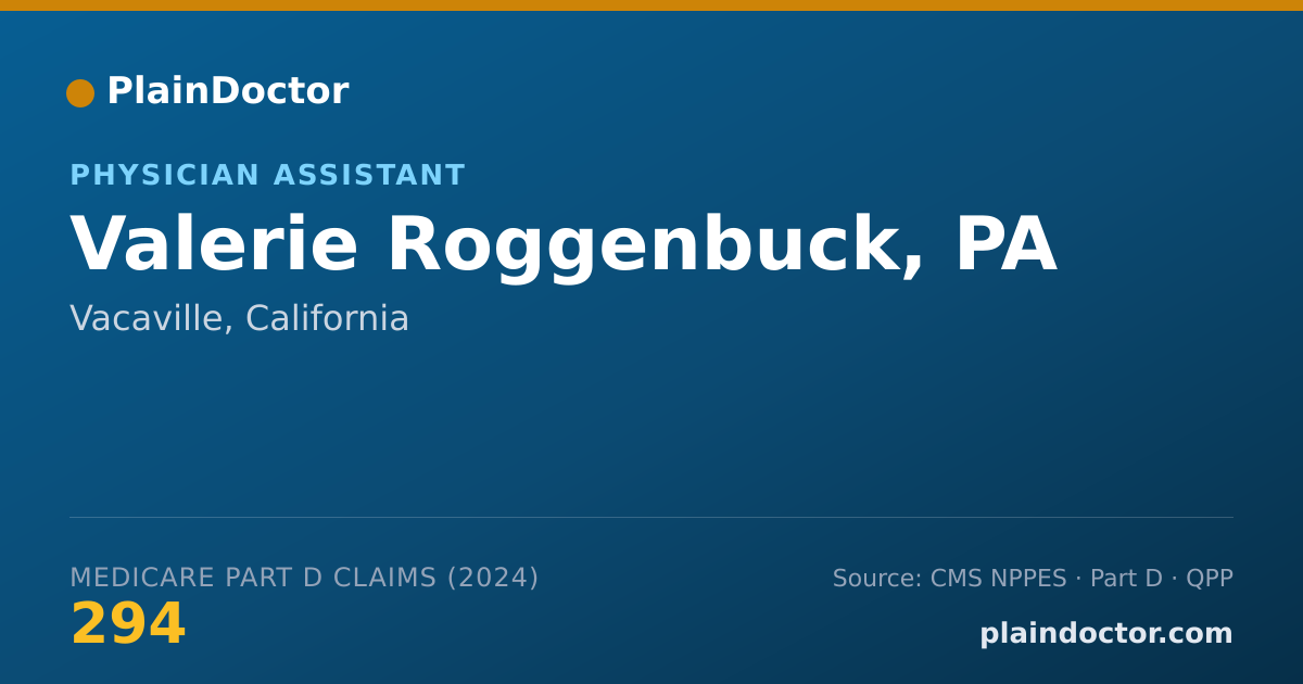 Shareable card for Valerie Roggenbuck, PA - Physician Assistant, Vacaville, CA