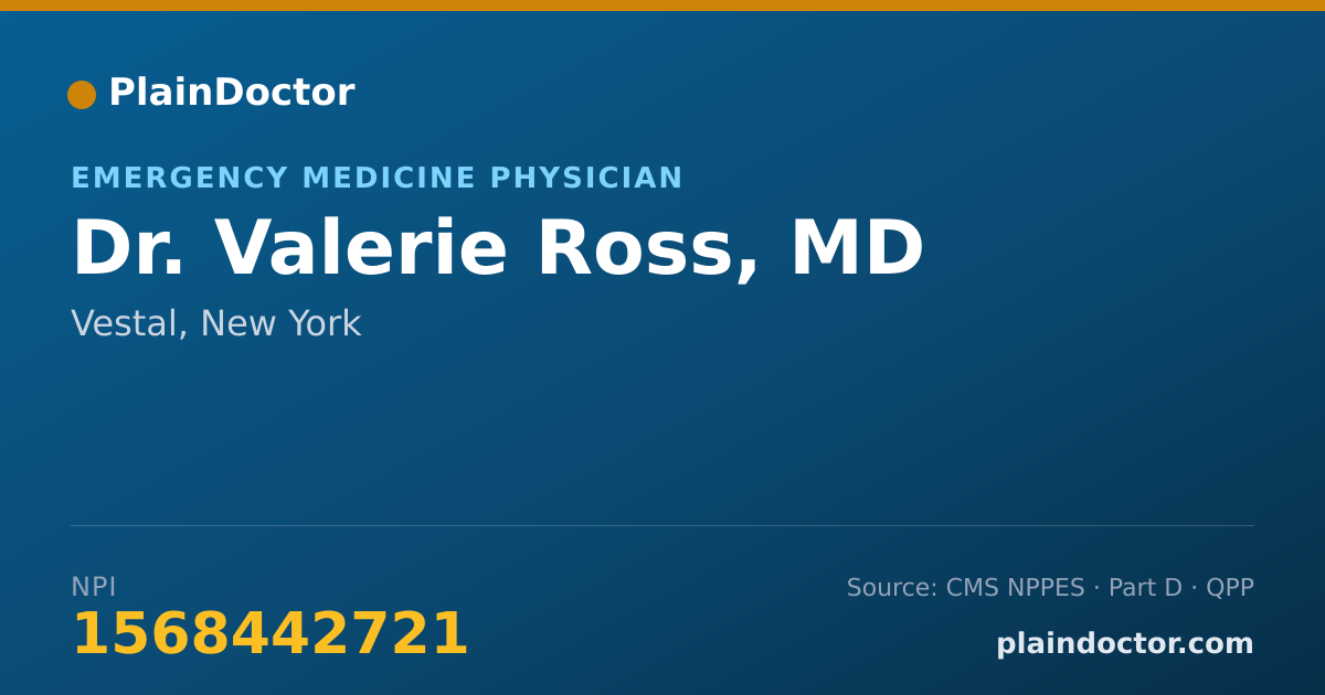Shareable card for Valerie Ross, MD - Emergency Medicine Physician, Vestal, NY