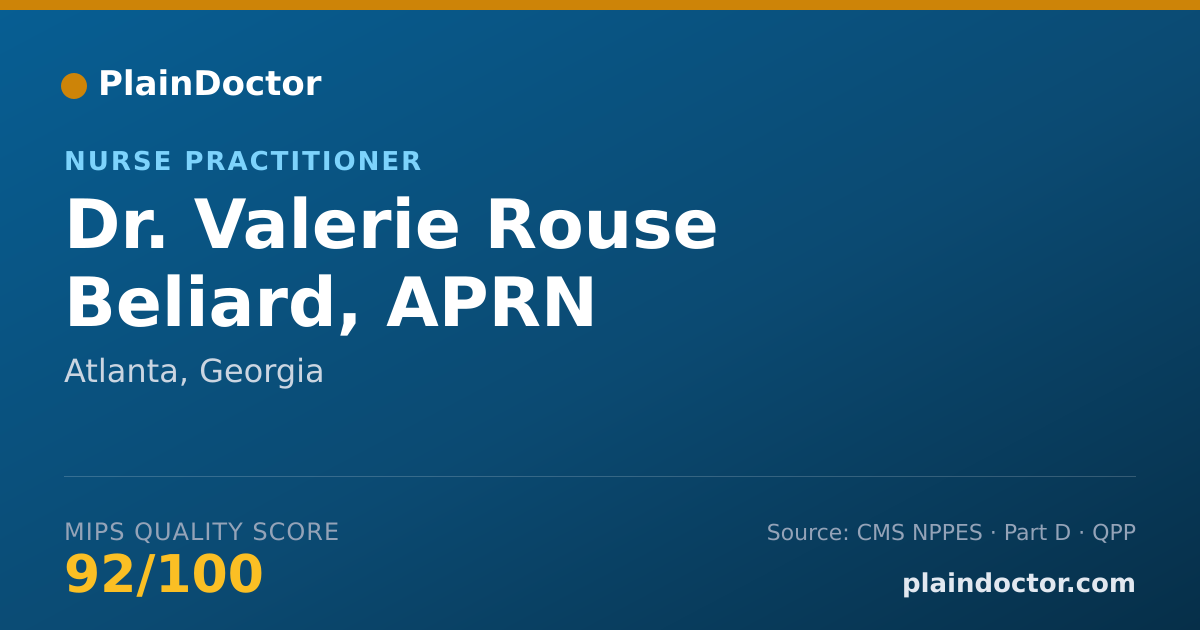 Shareable card for Valerie Rouse Beliard, APRN - Nurse Practitioner, Atlanta, GA