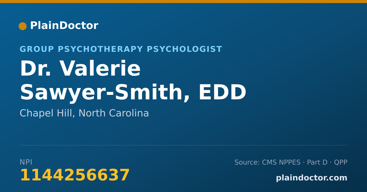 Shareable card for Valerie Sawyer-Smith, EDD - Group Psychotherapy Psychologist, Chapel Hill, NC