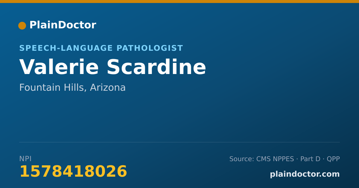 Shareable card for Valerie Scardine - Speech-Language Pathologist, Fountain Hills, AZ