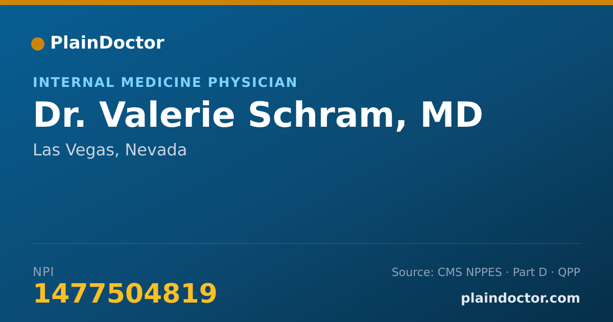 Shareable card for Valerie Schram, MD - Internal Medicine Physician, Las Vegas, NV