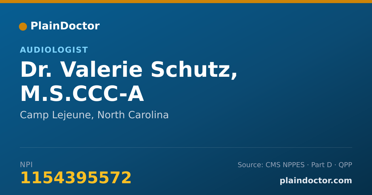Shareable card for Valerie Schutz, M.S.CCC-A - Audiologist, Camp Lejeune, NC