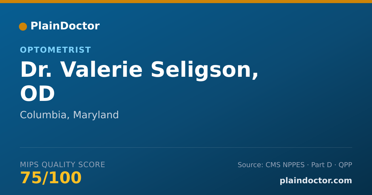 Shareable card for Valerie Seligson, OD - Optometrist, Columbia, MD