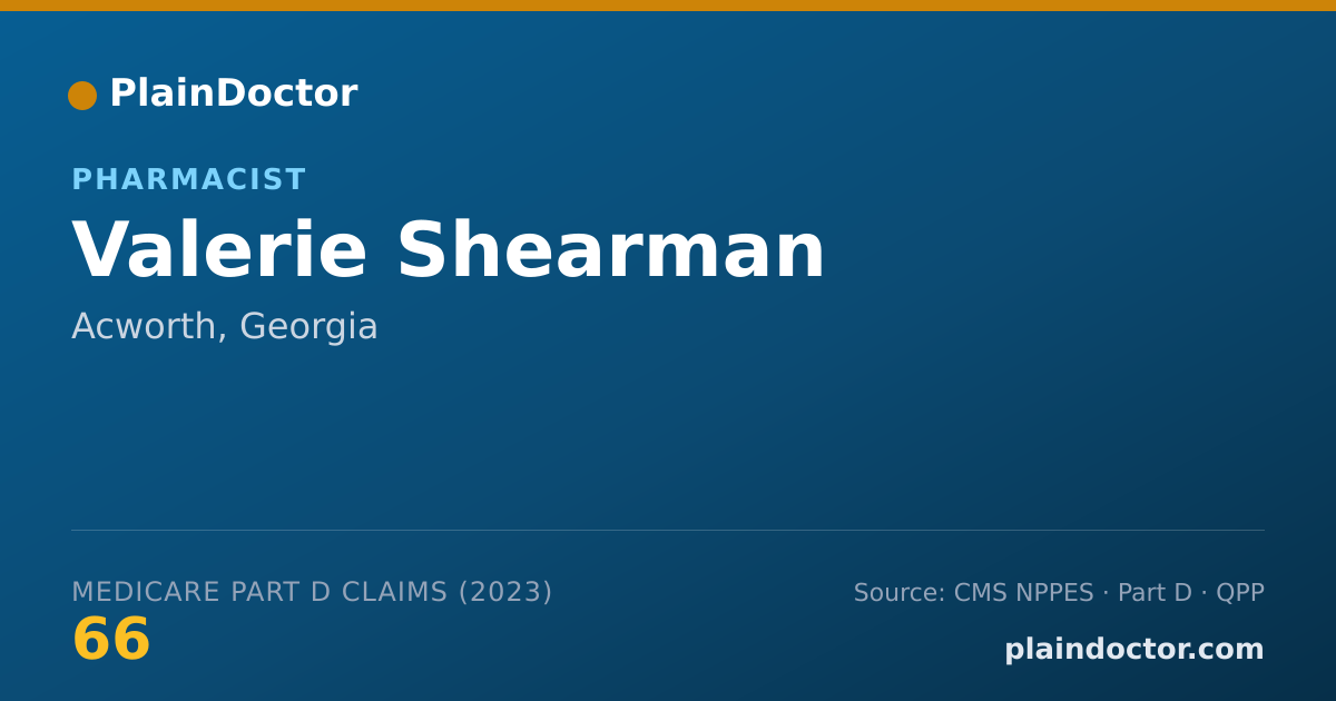 Shareable card for Valerie Shearman - Pharmacist, Acworth, GA