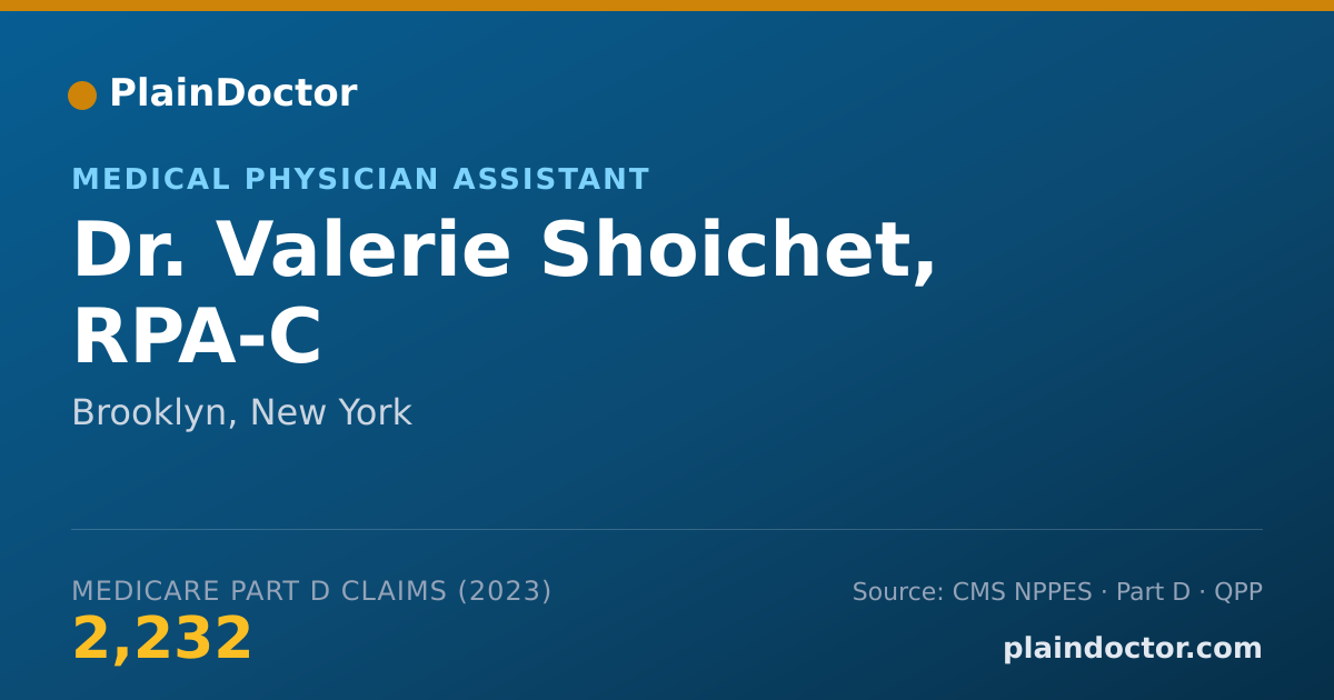 Shareable card for Valerie Shoichet, RPA-C - Medical Physician Assistant, Brooklyn, NY