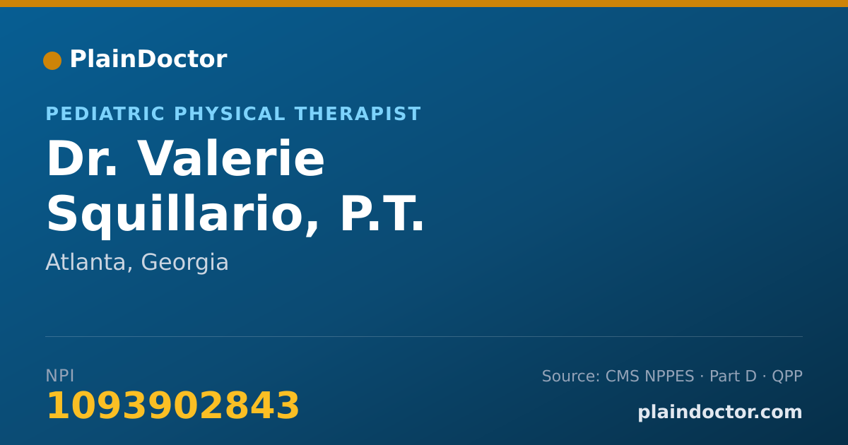 Shareable card for Valerie Squillario, P.T. - Pediatric Physical Therapist, Atlanta, GA