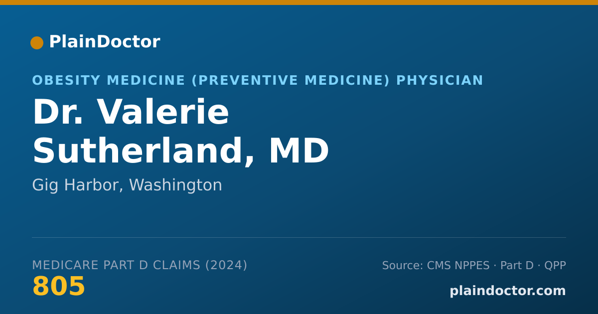 Shareable card for Valerie Sutherland, MD - Obesity Medicine (Preventive Medicine) Physician, Gig Harbor, WA