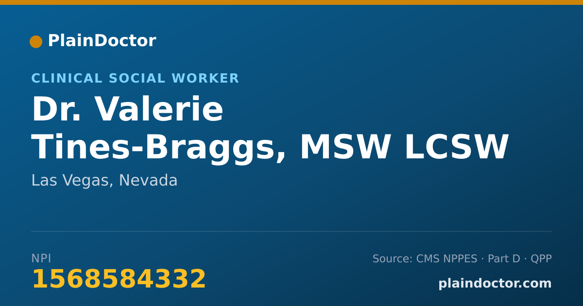 Shareable card for Valerie Tines-Braggs, MSW LCSW - Clinical Social Worker, Las Vegas, NV