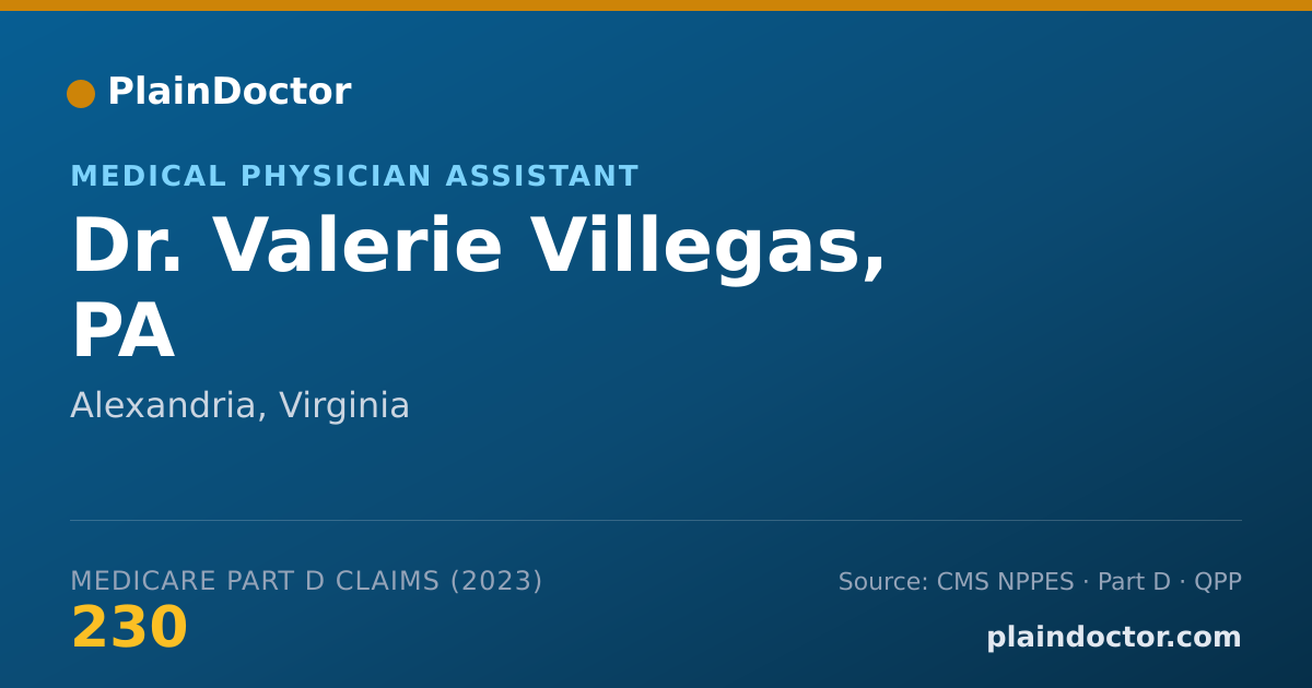Shareable card for Valerie Villegas, PA - Medical Physician Assistant, Alexandria, VA