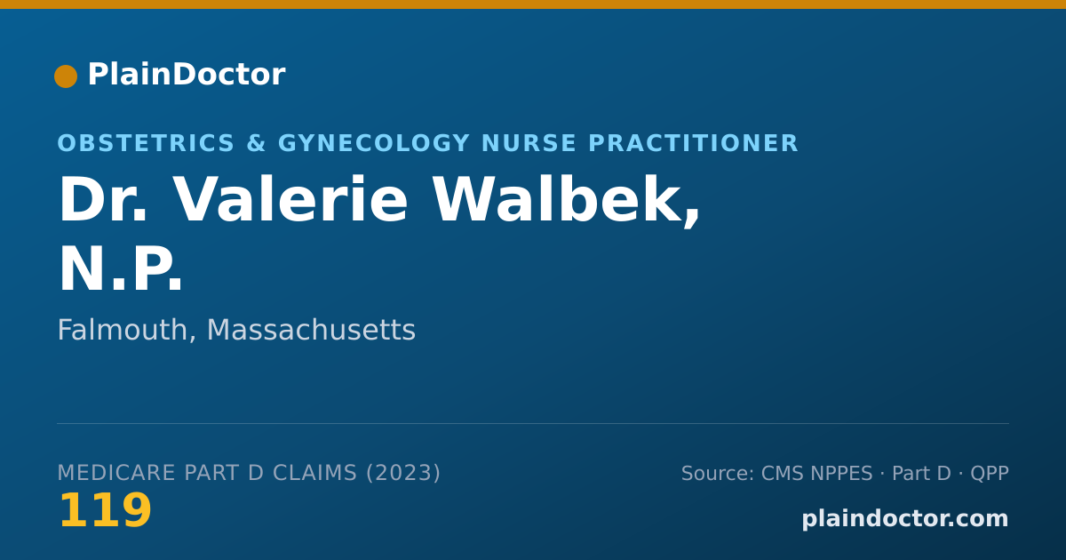 Shareable card for Valerie Walbek, N.P. - Obstetrics & Gynecology Nurse Practitioner, Falmouth, MA