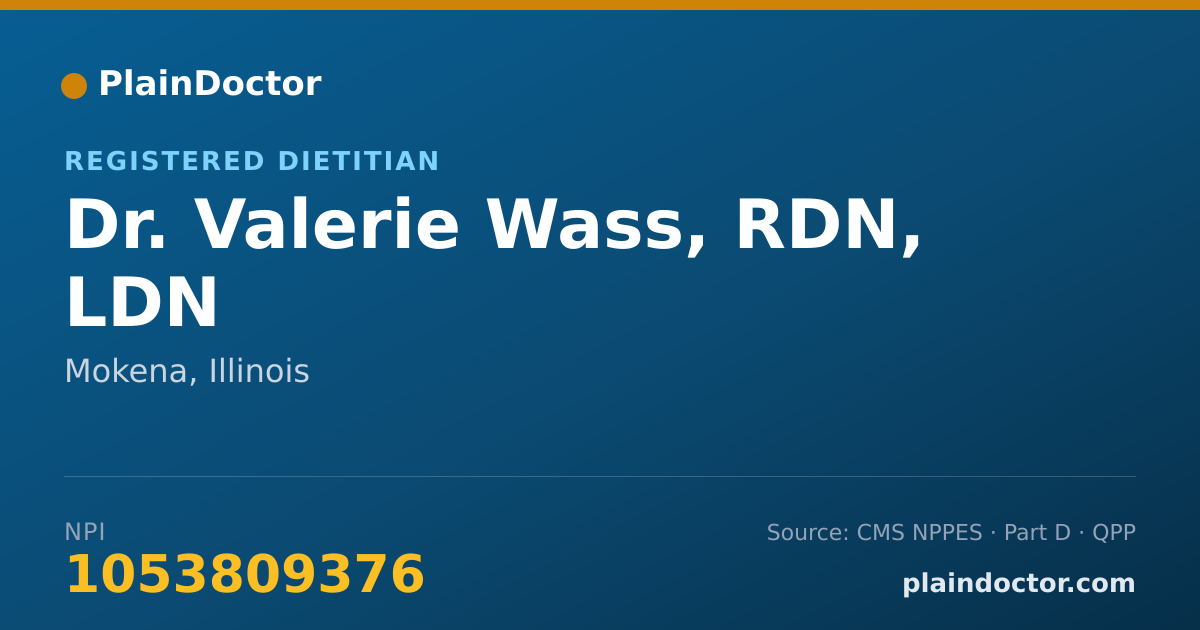 Shareable card for Valerie Wass, RDN, LDN - Registered Dietitian, Mokena, IL