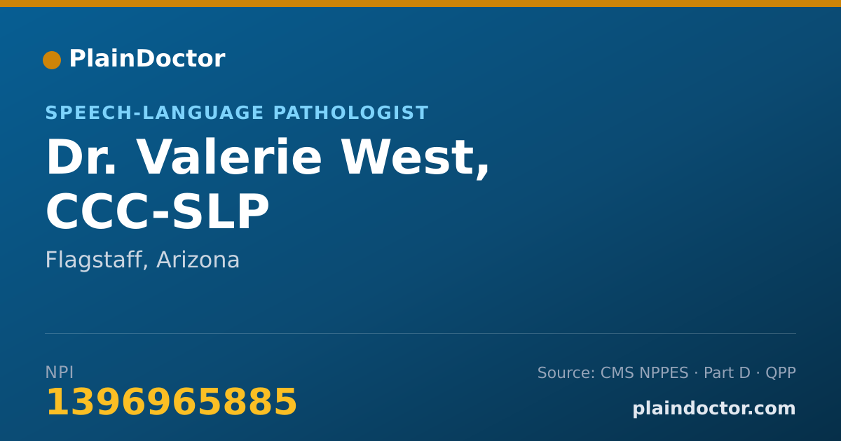 Shareable card for Valerie West, CCC-SLP - Speech-Language Pathologist, Flagstaff, AZ