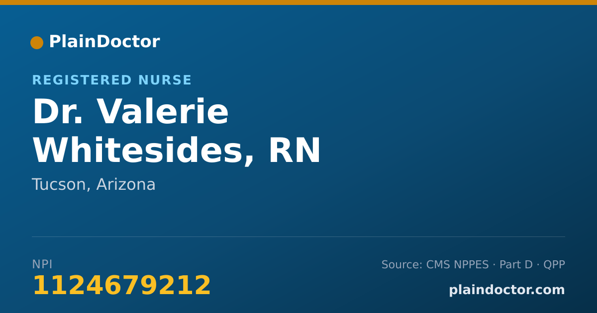 Shareable card for Valerie Whitesides, RN - Registered Nurse, Tucson, AZ