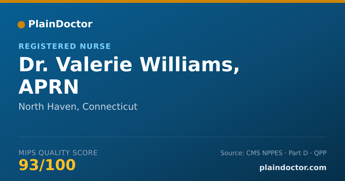 Shareable card for Valerie Williams, APRN - Registered Nurse, North Haven, CT