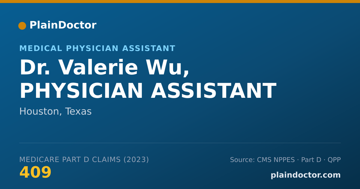 Shareable card for Valerie Wu, PHYSICIAN ASSISTANT - Medical Physician Assistant, Houston, TX
