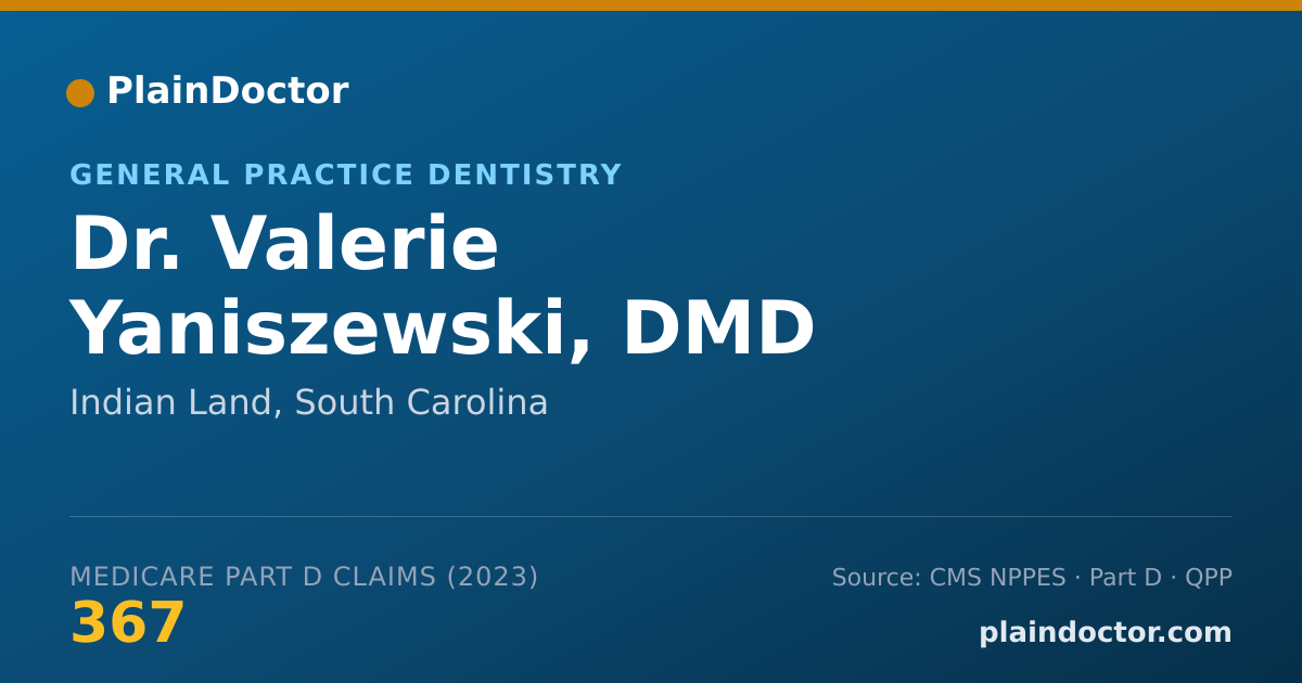 Shareable card for Valerie Yaniszewski, DMD - General Practice Dentistry, Indian Land, SC