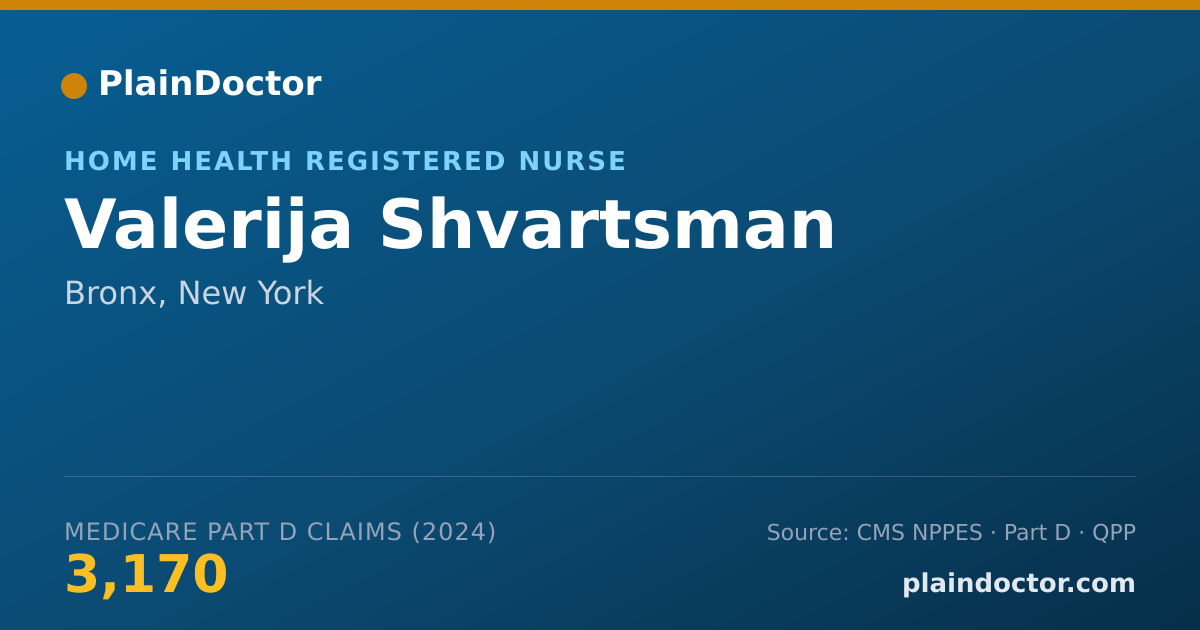 Shareable card for Valerija Shvartsman - Home Health Registered Nurse, Bronx, NY