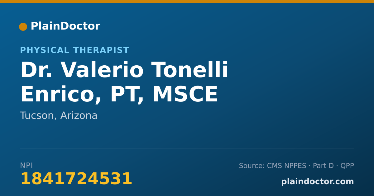 Shareable card for Valerio Tonelli Enrico, PT, MSCE - Physical Therapist, Tucson, AZ