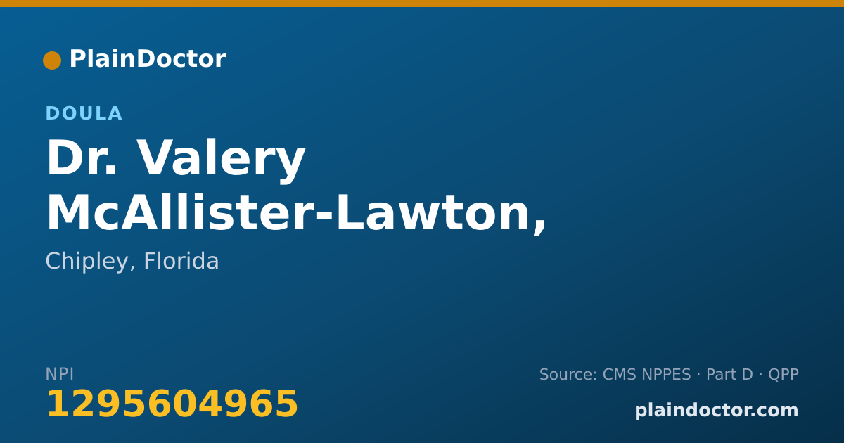Shareable card for Valery McAllister-Lawton, DOULA - Doula, Chipley, FL
