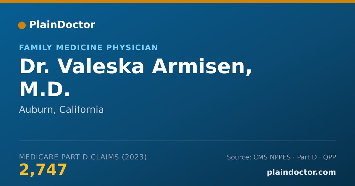 Shareable card for Valeska Armisen, M.D. - Family Medicine Physician, Auburn, CA