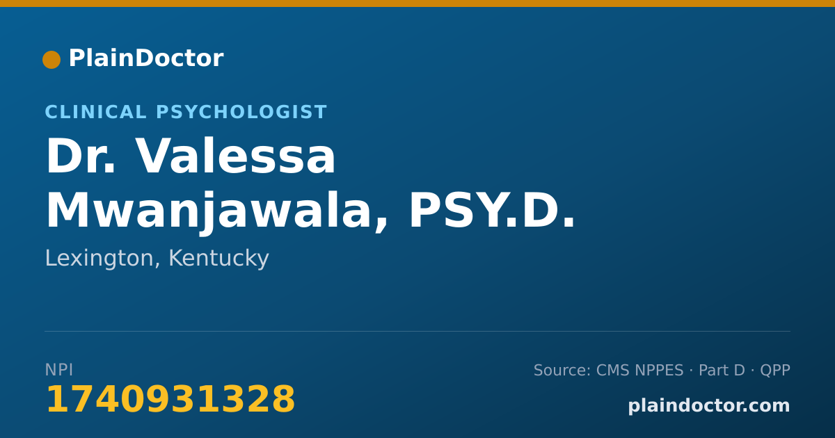 Shareable card for Valessa Mwanjawala, PSY.D. - Clinical Psychologist, Lexington, KY
