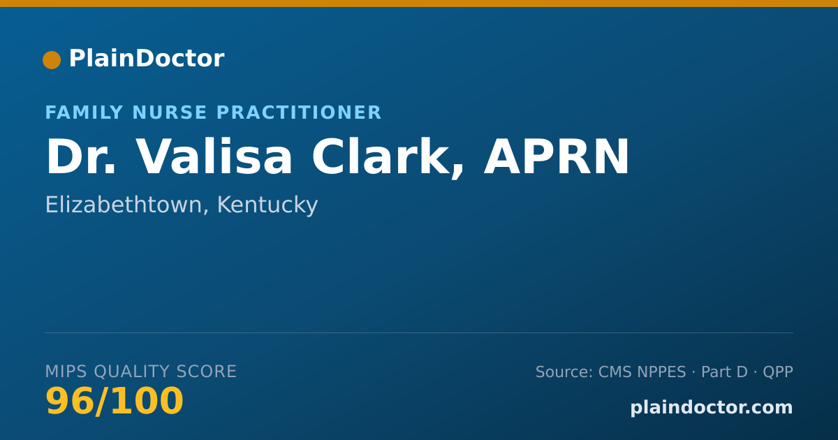 Shareable card for Valisa Clark, APRN - Family Nurse Practitioner, Elizabethtown, KY