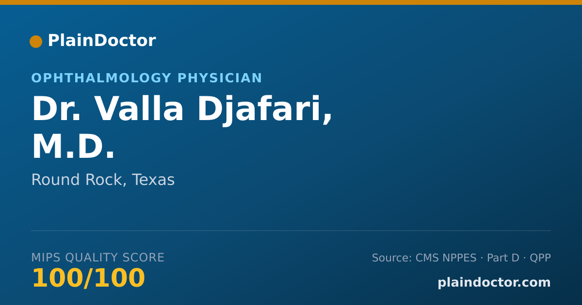 Shareable card for Valla Djafari, M.D. - Ophthalmology Physician, Round Rock, TX